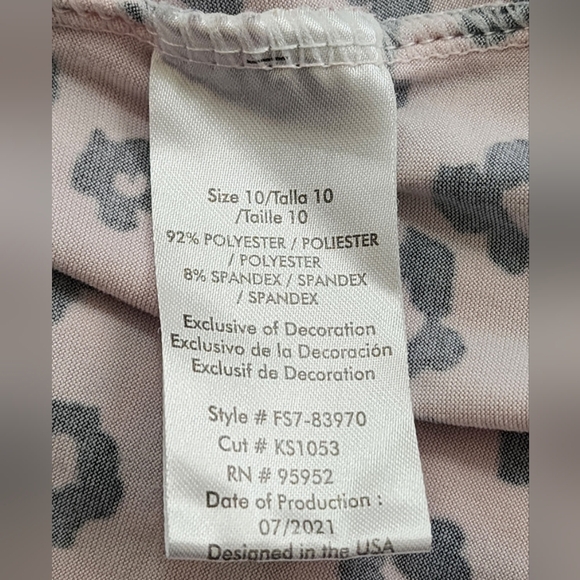 Free Style Girls Pink Leopard Print Knee-Length Ruffled A-Line Sundress, sz 10 - Picture 10 of 15